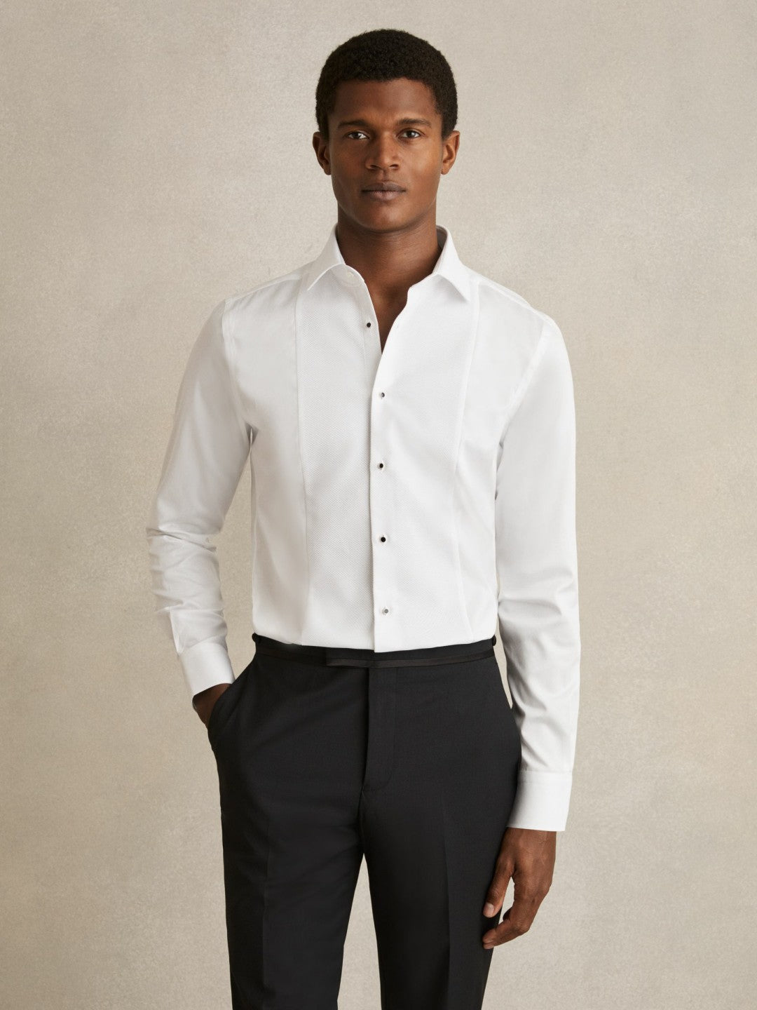 Regular Fit Cotton Double-Cuff Dinner Shirt Regular-Fit White | Men