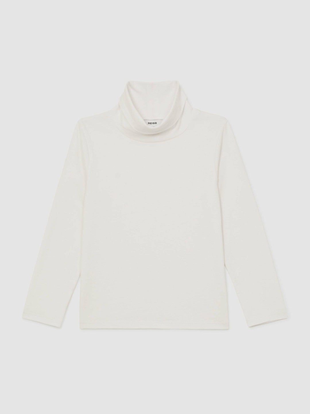 3-9 yrs Cotton-Jersey Roll-Neck Top with Stretch Ivory | Children & Baby