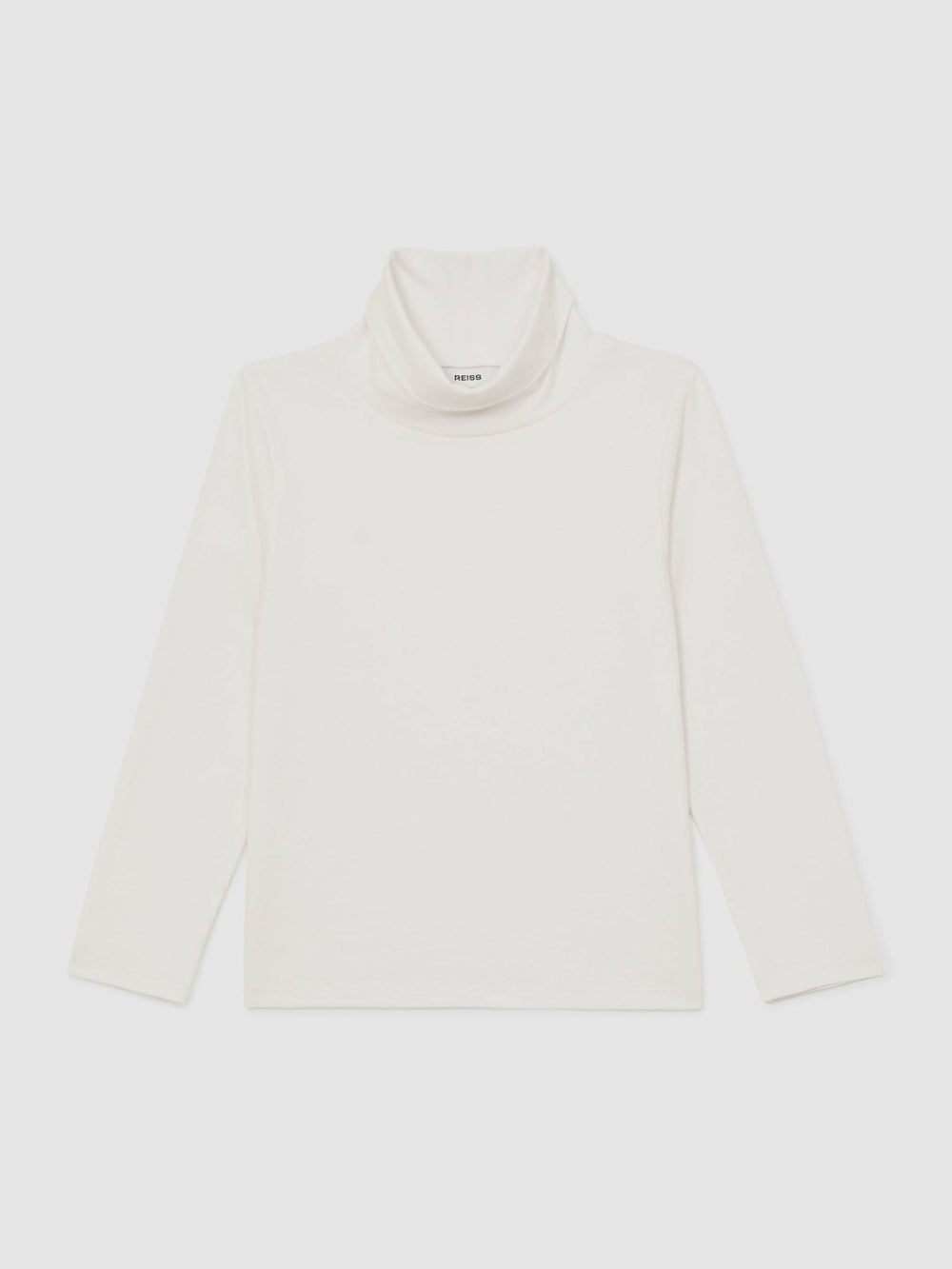 3-9 yrs Cotton-Jersey Roll-Neck Top with Stretch Ivory | Children & Baby