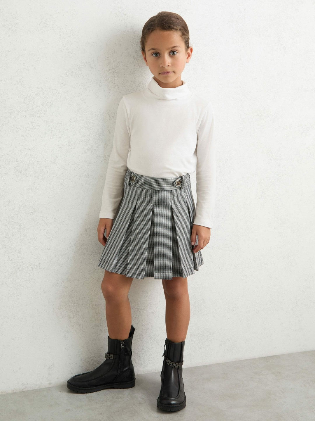 3-9 yrs Cotton-Jersey Roll-Neck Top with Stretch Ivory | Children & Baby