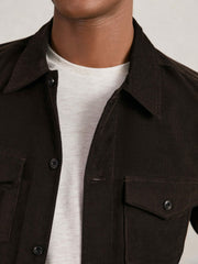 Cotton Corduroy Twin-Pocket Overshirt Brown | Men