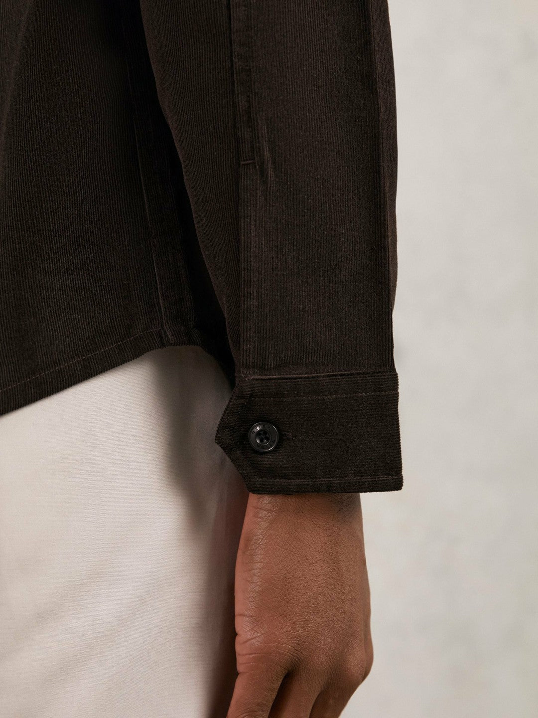 Cotton Corduroy Twin-Pocket Overshirt Brown | Men