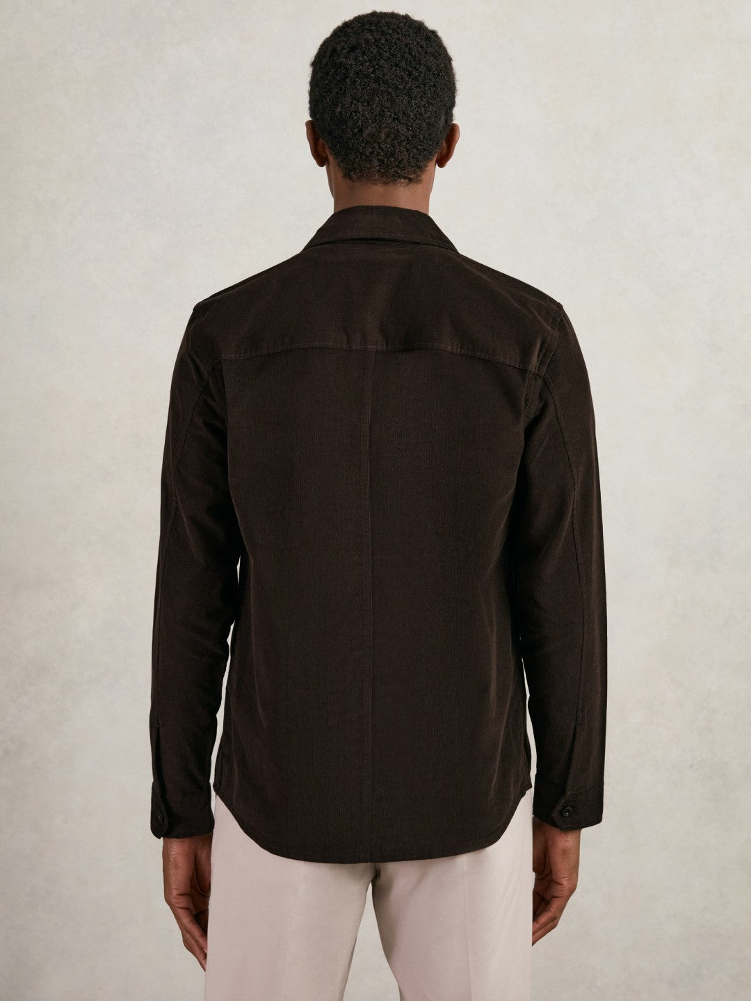 Cotton Corduroy Twin-Pocket Overshirt Brown | Men
