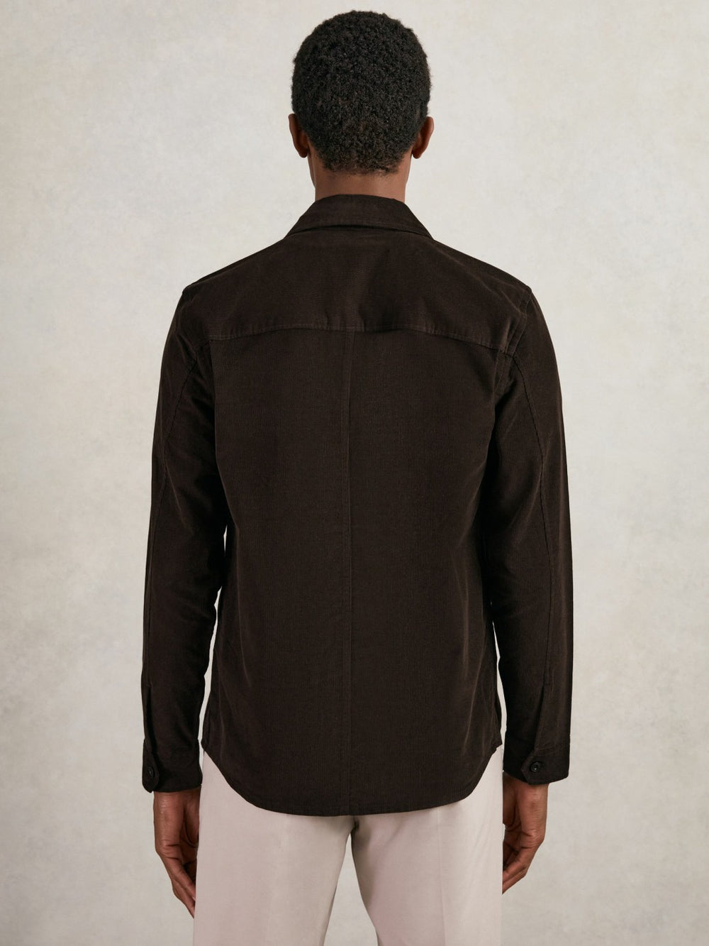 Cotton Corduroy Twin-Pocket Overshirt Brown | Men