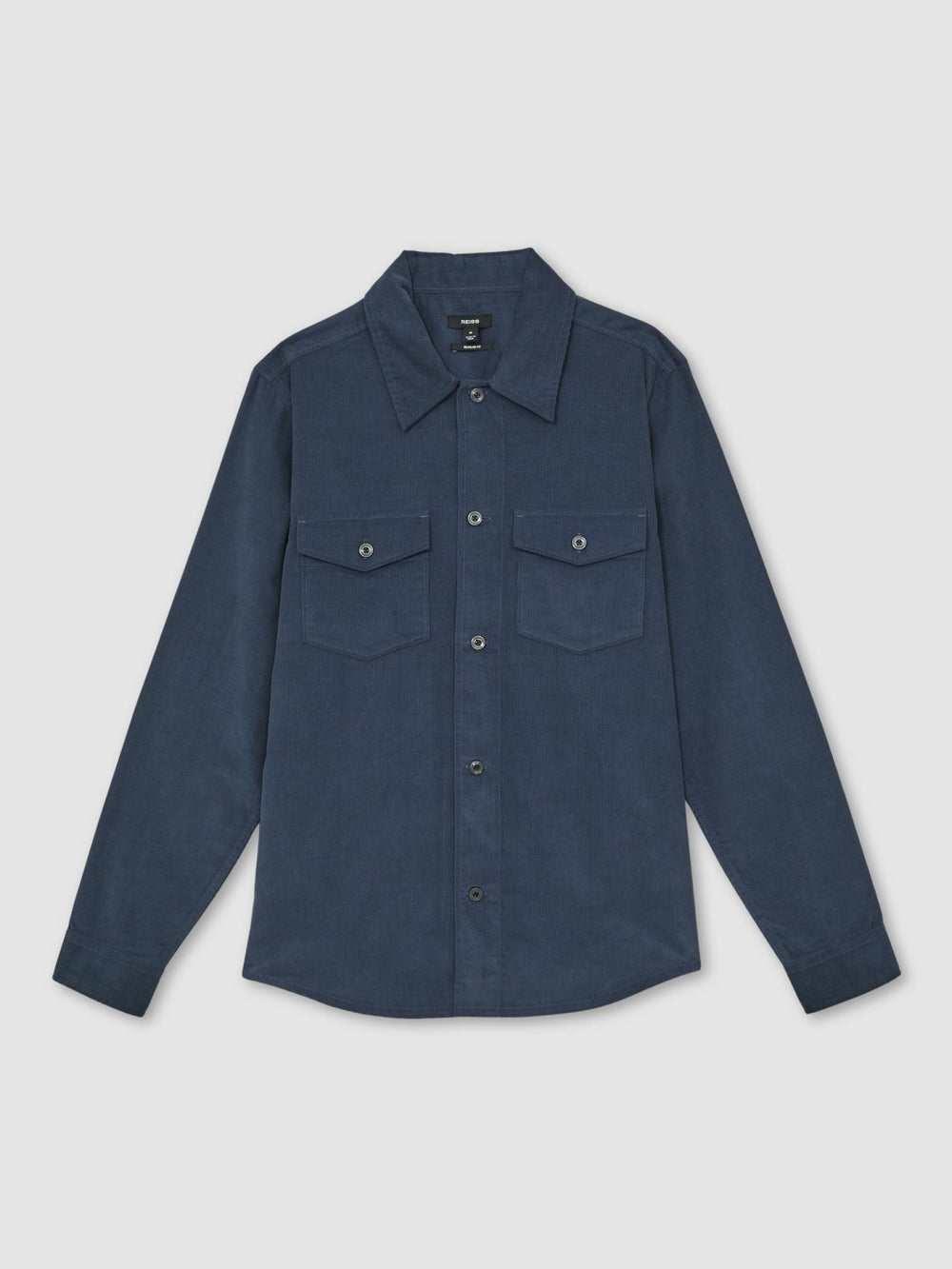 Cotton Corduroy Twin-Pocket Overshirt Airforce Blue | Men