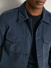 Cotton Corduroy Twin-Pocket Overshirt Airforce Blue | Men