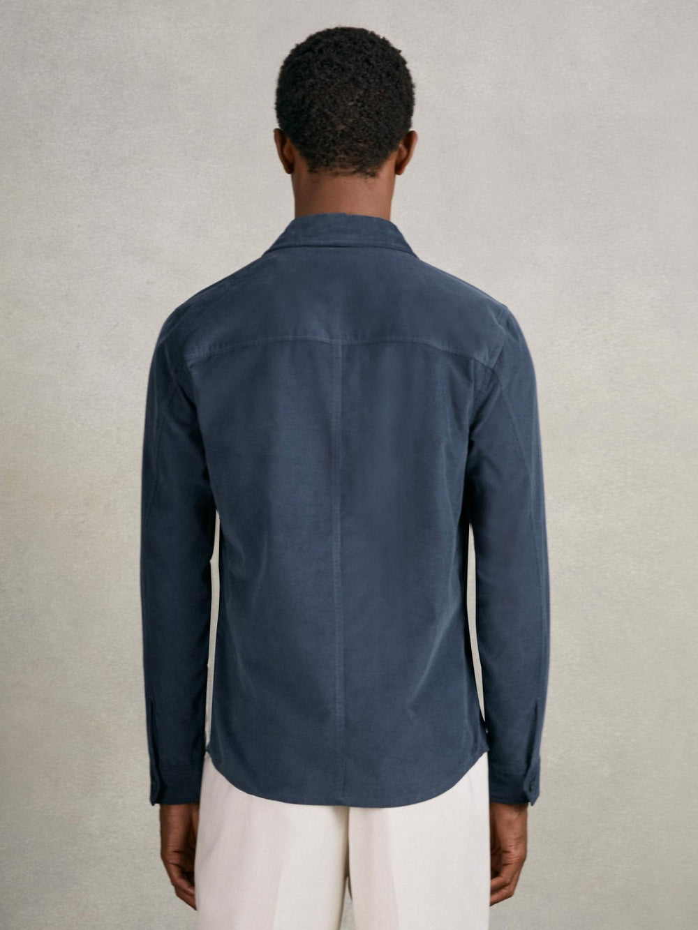 Cotton Corduroy Twin-Pocket Overshirt Airforce Blue | Men