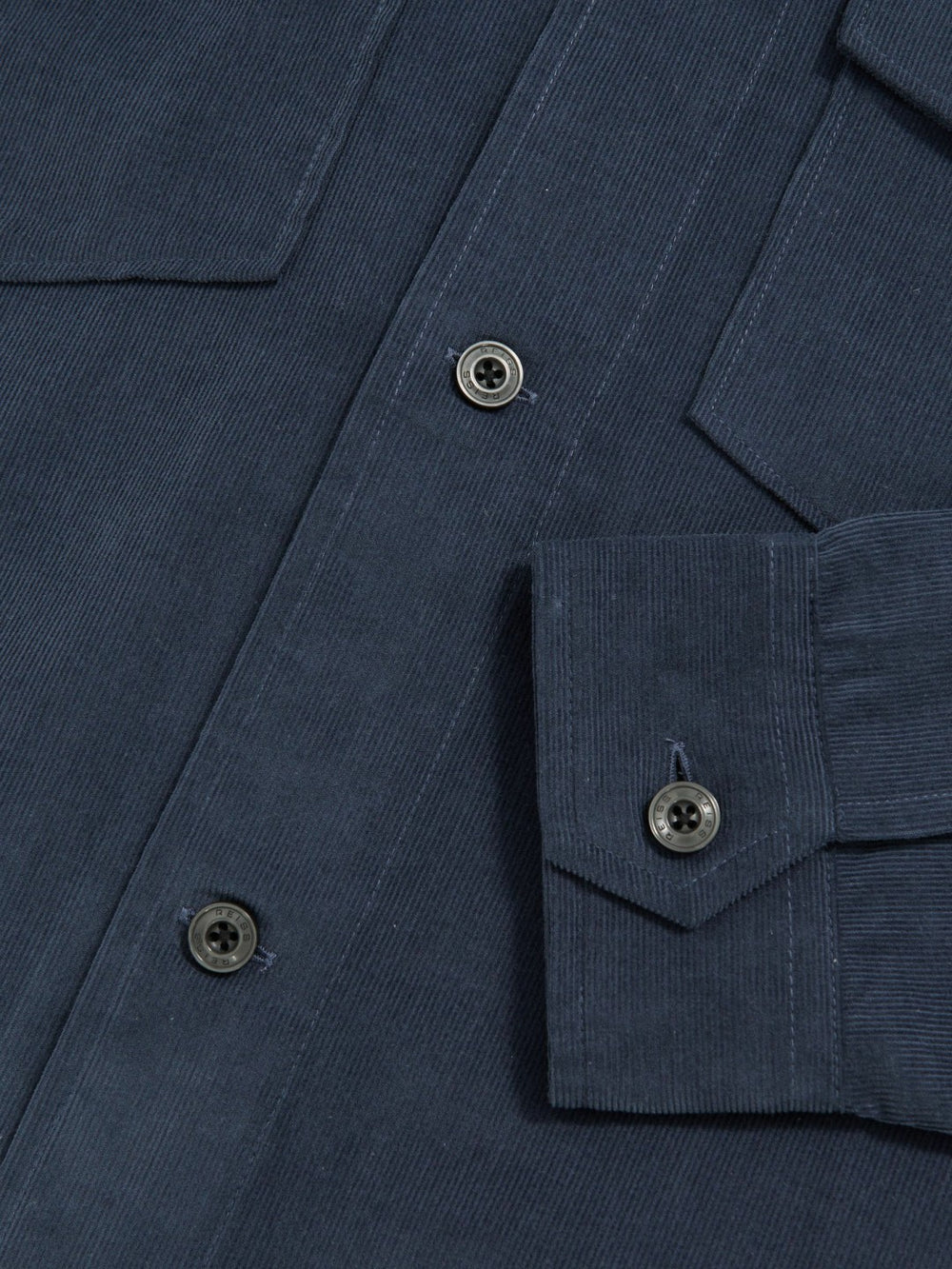 Cotton Corduroy Twin-Pocket Overshirt Airforce Blue | Men
