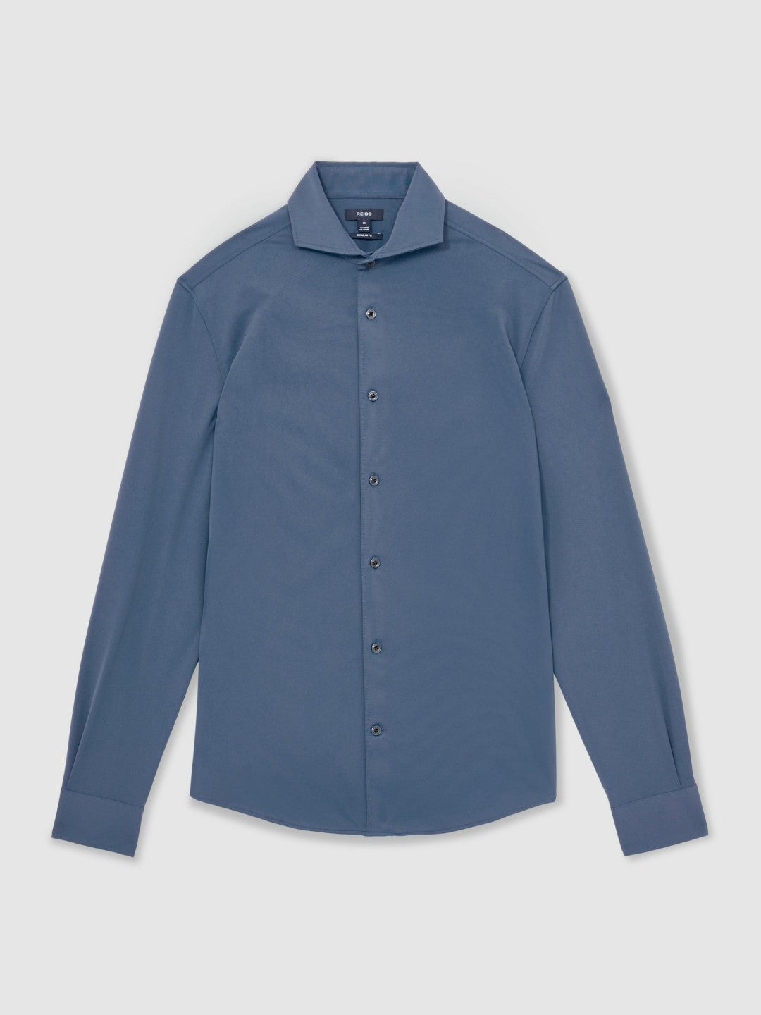 Stretch Jersey Cutaway-Collar Shirt Dark Airforce Blue | Men