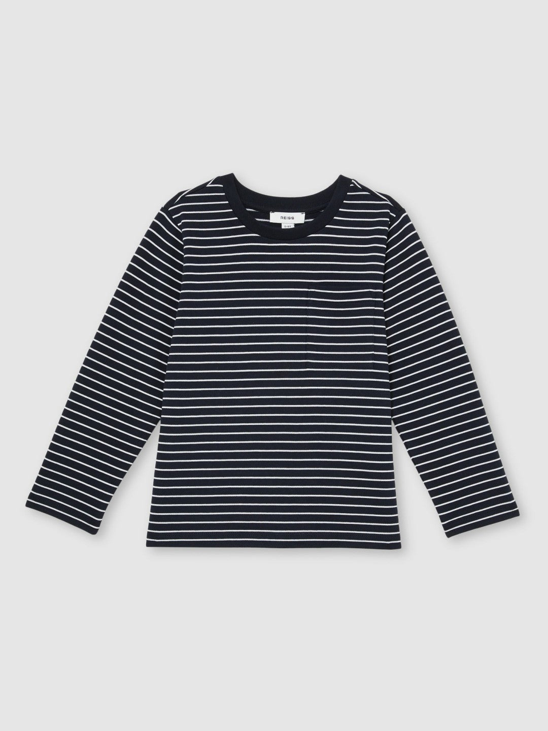 13-14 yrs Stretch-Cotton Stripe T-Shirt Navy/White | Children & Baby