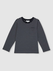 13-14 yrs Stretch-Cotton Stripe T-Shirt Navy/White | Children & Baby