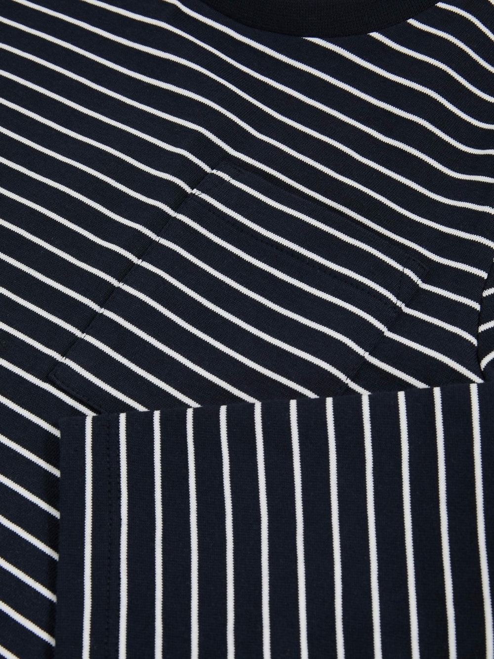 13-14 yrs Stretch-Cotton Stripe T-Shirt Navy/White | Children & Baby