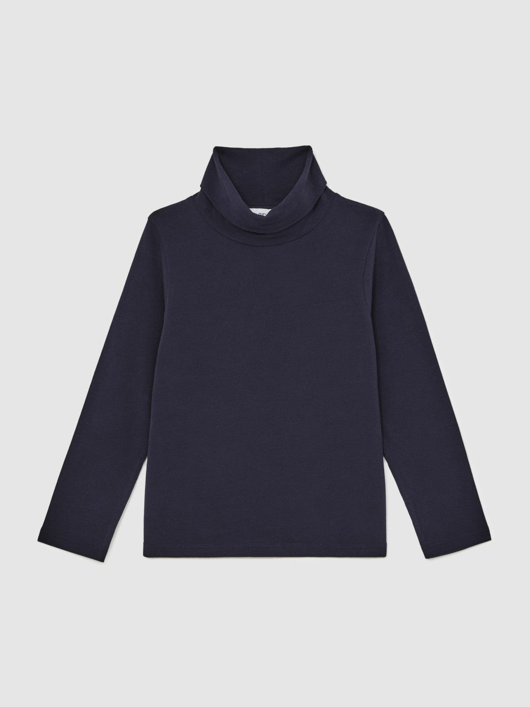 3-9 yrs Cotton-Jersey Roll-Neck Top with Stretch Navy | Children & Baby