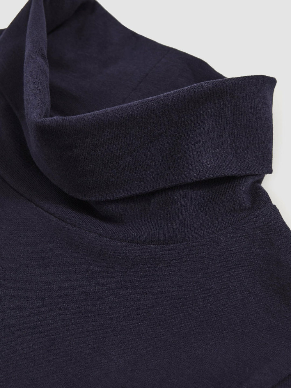 3-9 yrs Cotton-Jersey Roll-Neck Top with Stretch Navy | Children & Baby