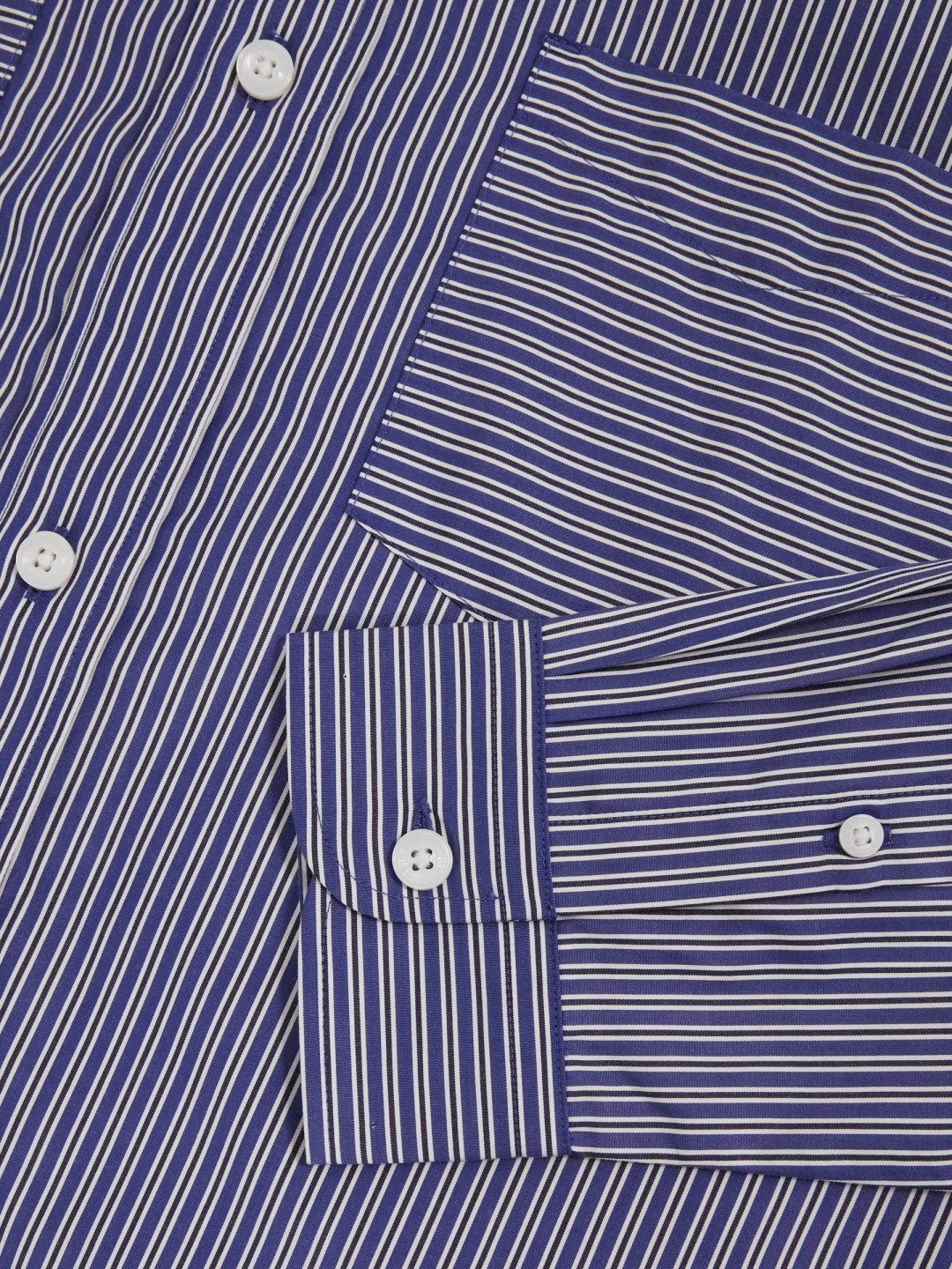 Cotton-Poplin Stripe Twin-Pocket Shirt Blue/White | Men