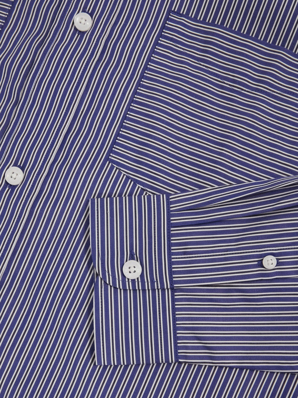 Cotton-Poplin Stripe Twin-Pocket Shirt Blue/White | Men