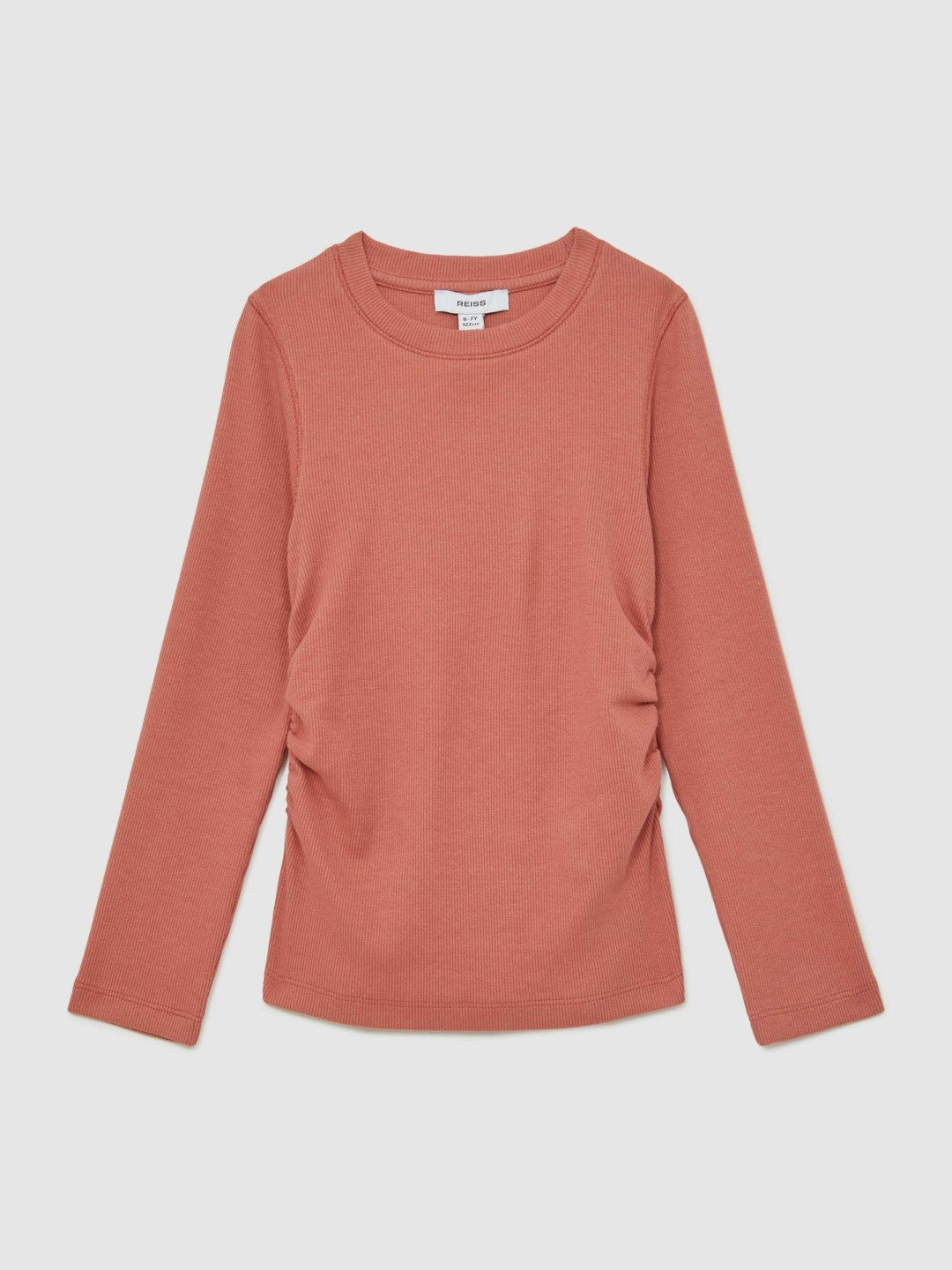 9-13 yrs Cotton Ruched Long-Sleeve T-Shirt with Stretch Rose | Children & Baby