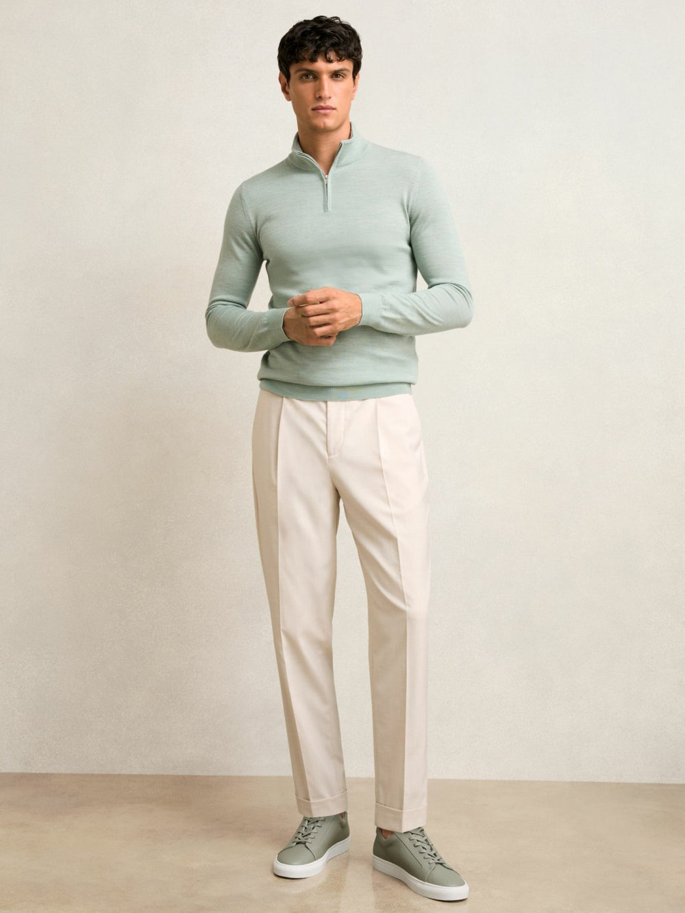 Merino Wool Half-Zip Jumper  | Men