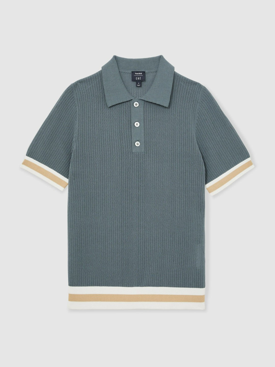 | Ché Cotton Knit Polo Shirt Airforce Blue | Men