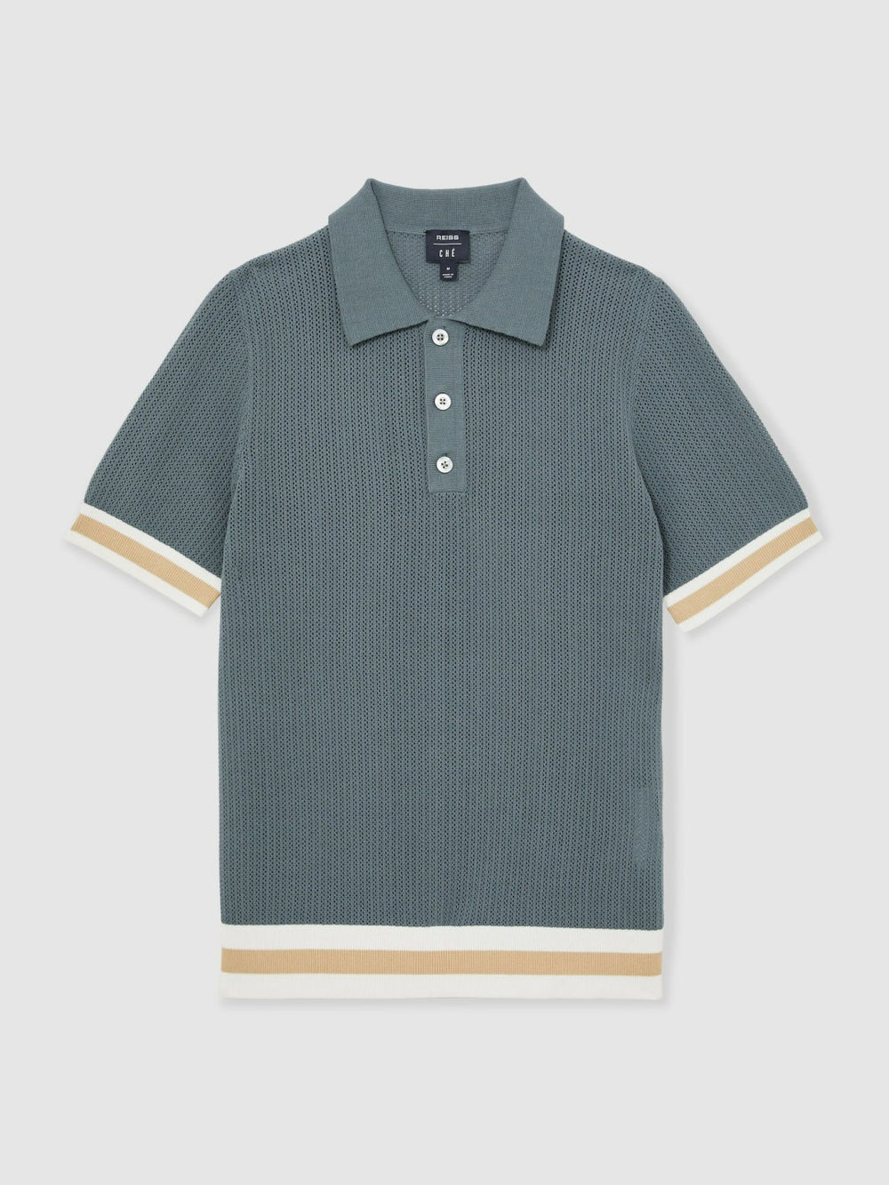 | Ché Cotton Knit Polo Shirt Airforce Blue | Men