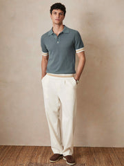 | Ché Cotton Knit Polo Shirt Airforce Blue | Men