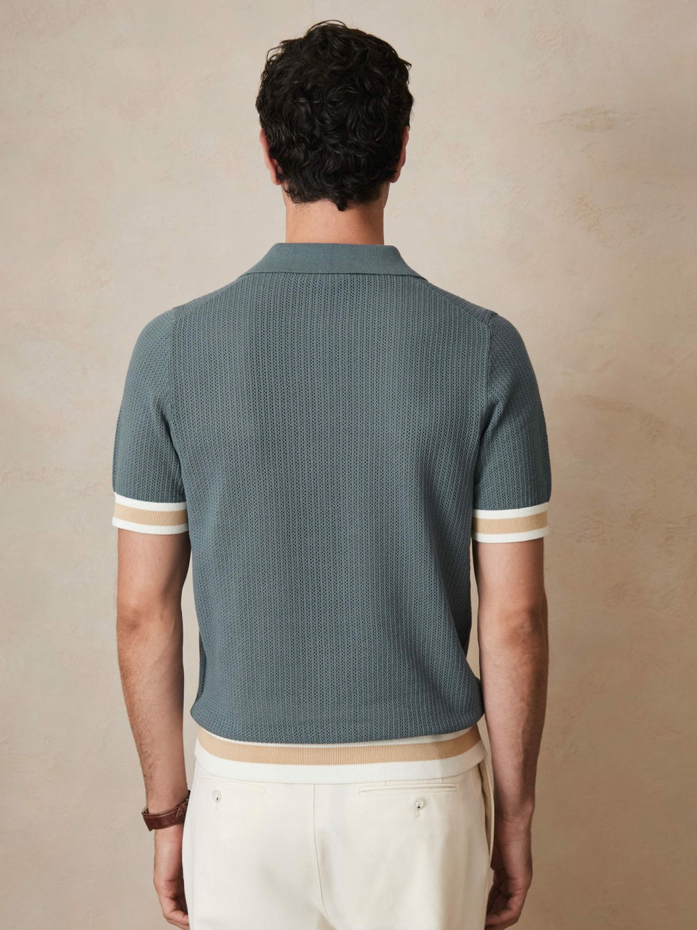 | Ché Cotton Knit Polo Shirt Airforce Blue | Men