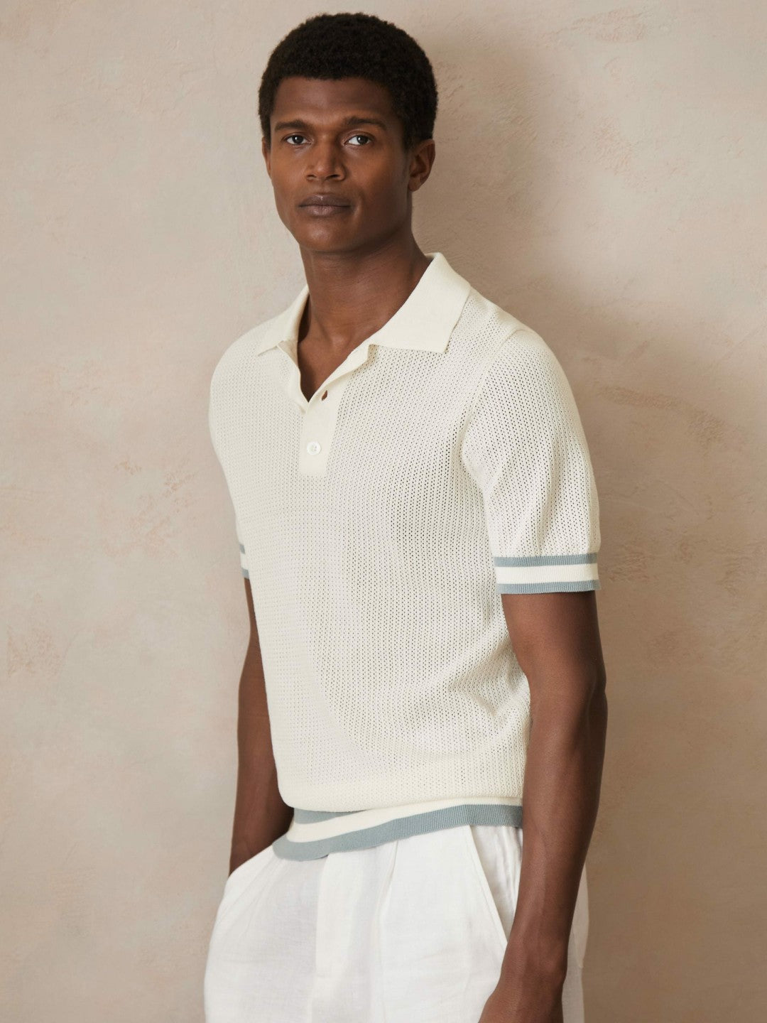 | Ché Cotton Knit Polo Shirt White | Men
