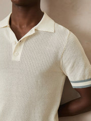 | Ché Cotton Knit Polo Shirt White | Men