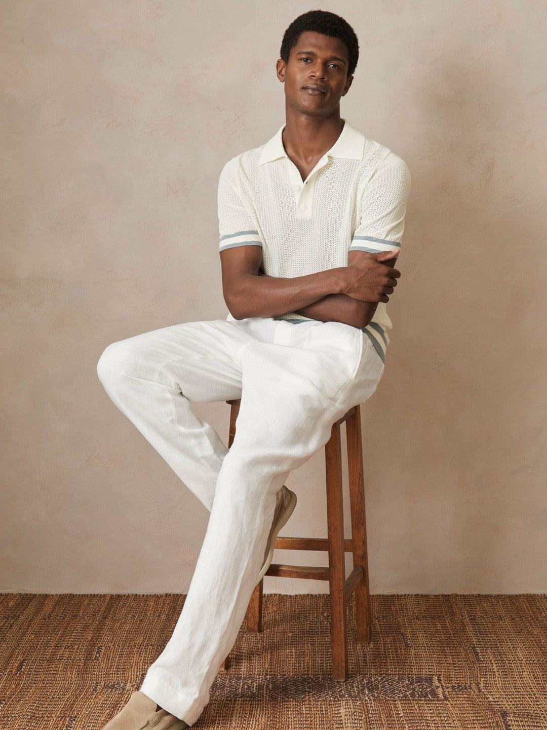| Ché Cotton Knit Polo Shirt White | Men