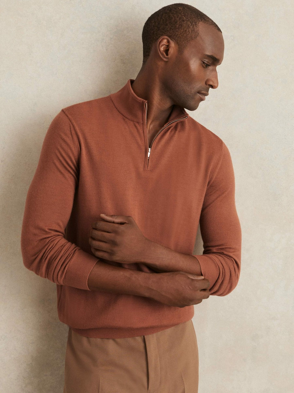 Merino Wool Half-Zip Jumper  | Men