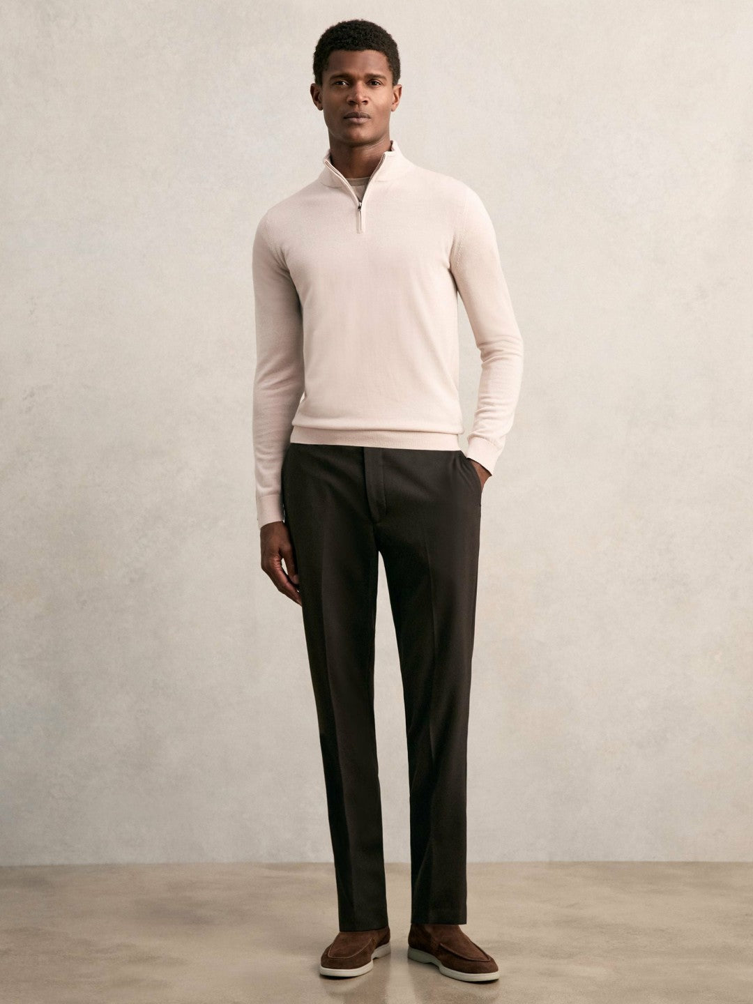 Merino Wool Half-Zip Jumper  | Men