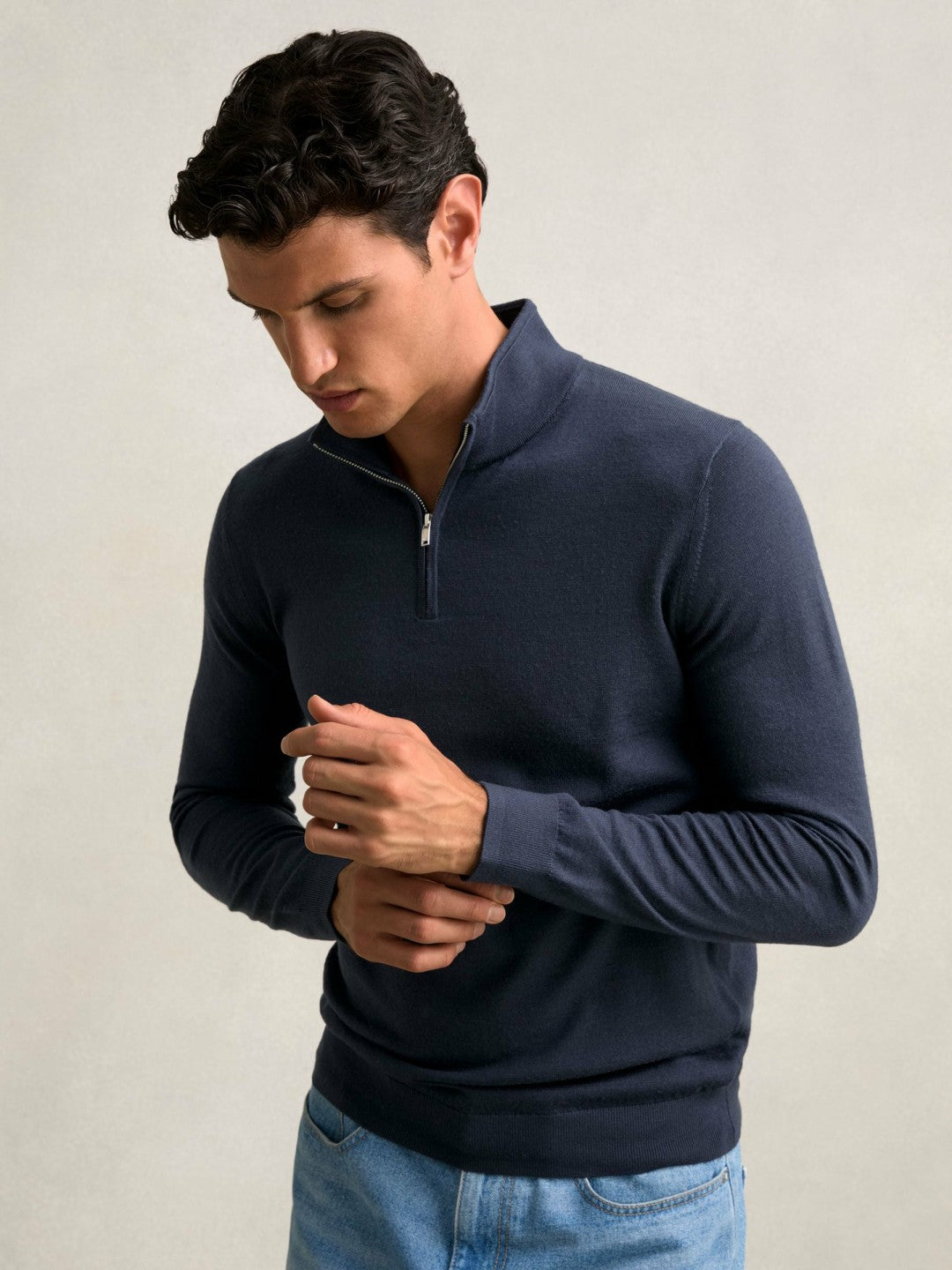 Merino Wool Half-Zip Jumper  | Men
