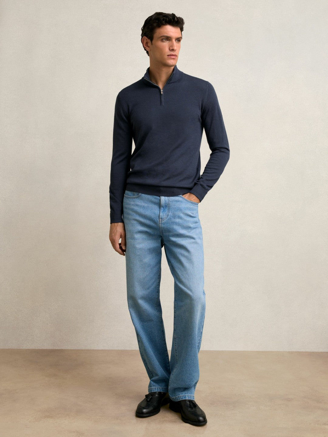 Merino Wool Half-Zip Jumper  | Men