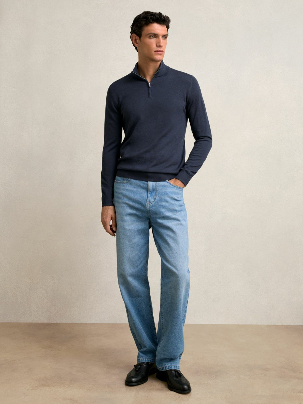 Merino Wool Half-Zip Jumper  | Men