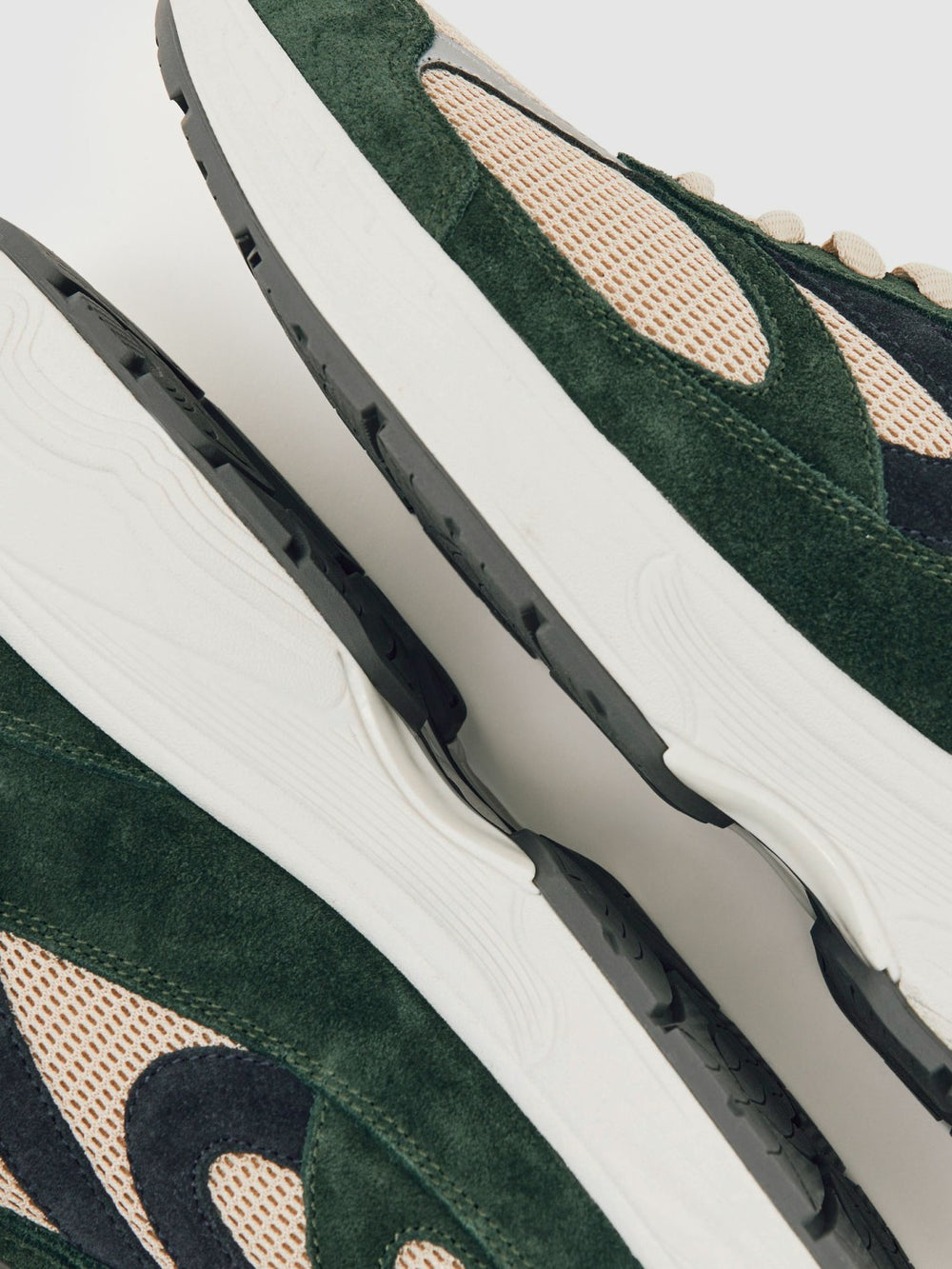 Panelled Running Trainers Forest Green/Stone | Men