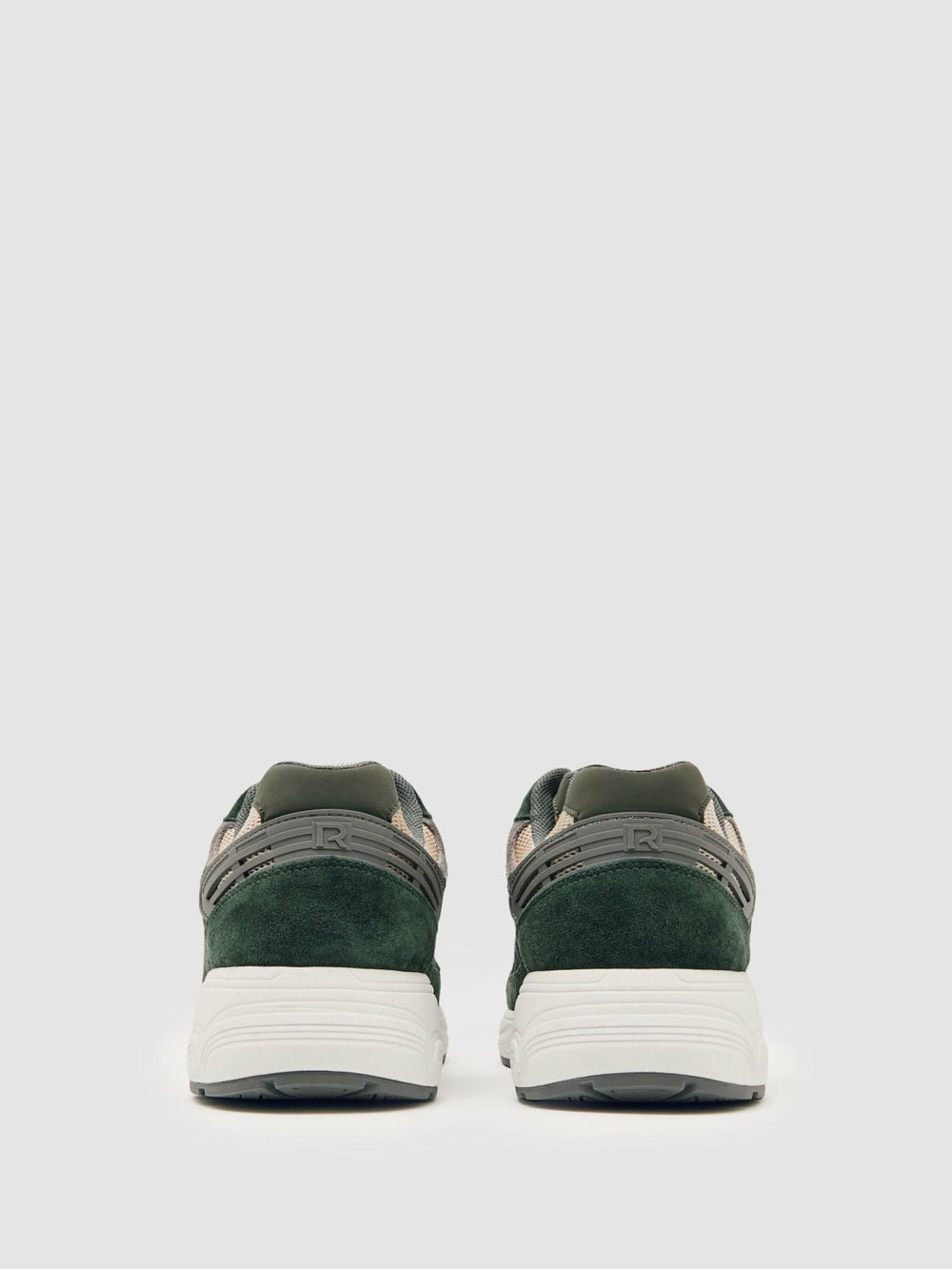 Panelled Running Trainers Forest Green/Stone | Men