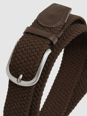 Basket Weave Belt Dark Brown | Men