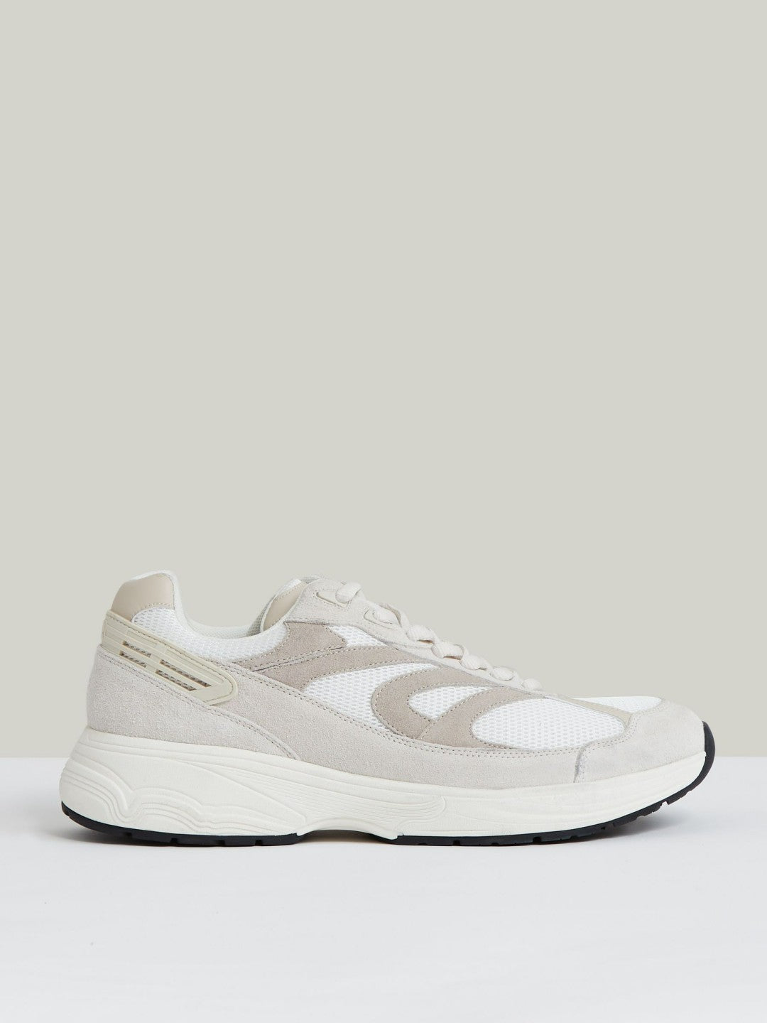 Panelled Running Trainers Off White/Stone | Men