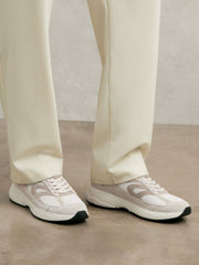 Panelled Running Trainers Off White/Stone | Men