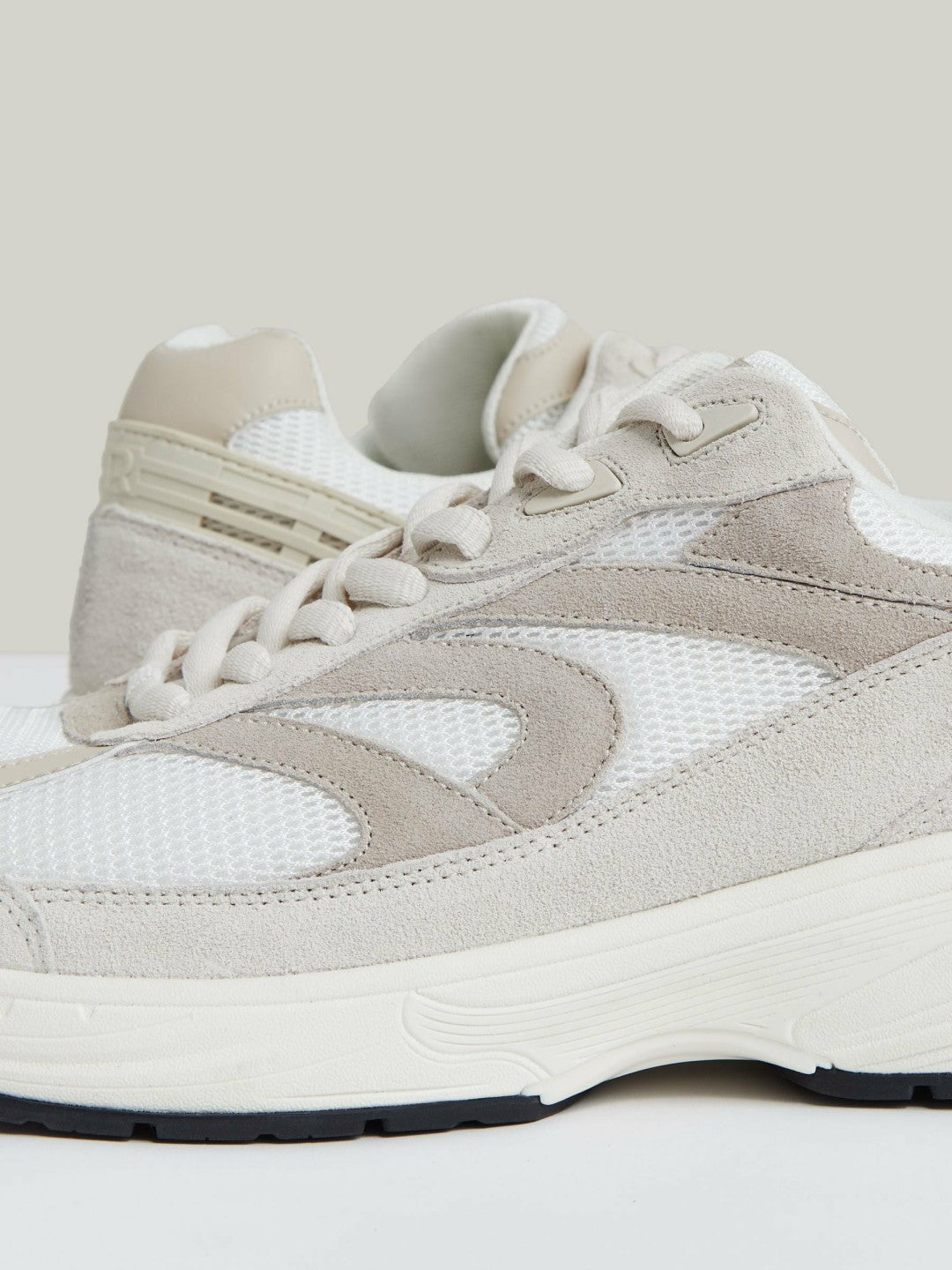 Panelled Running Trainers Off White/Stone | Men