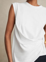 Cotton Drape T-Shirt White | Women