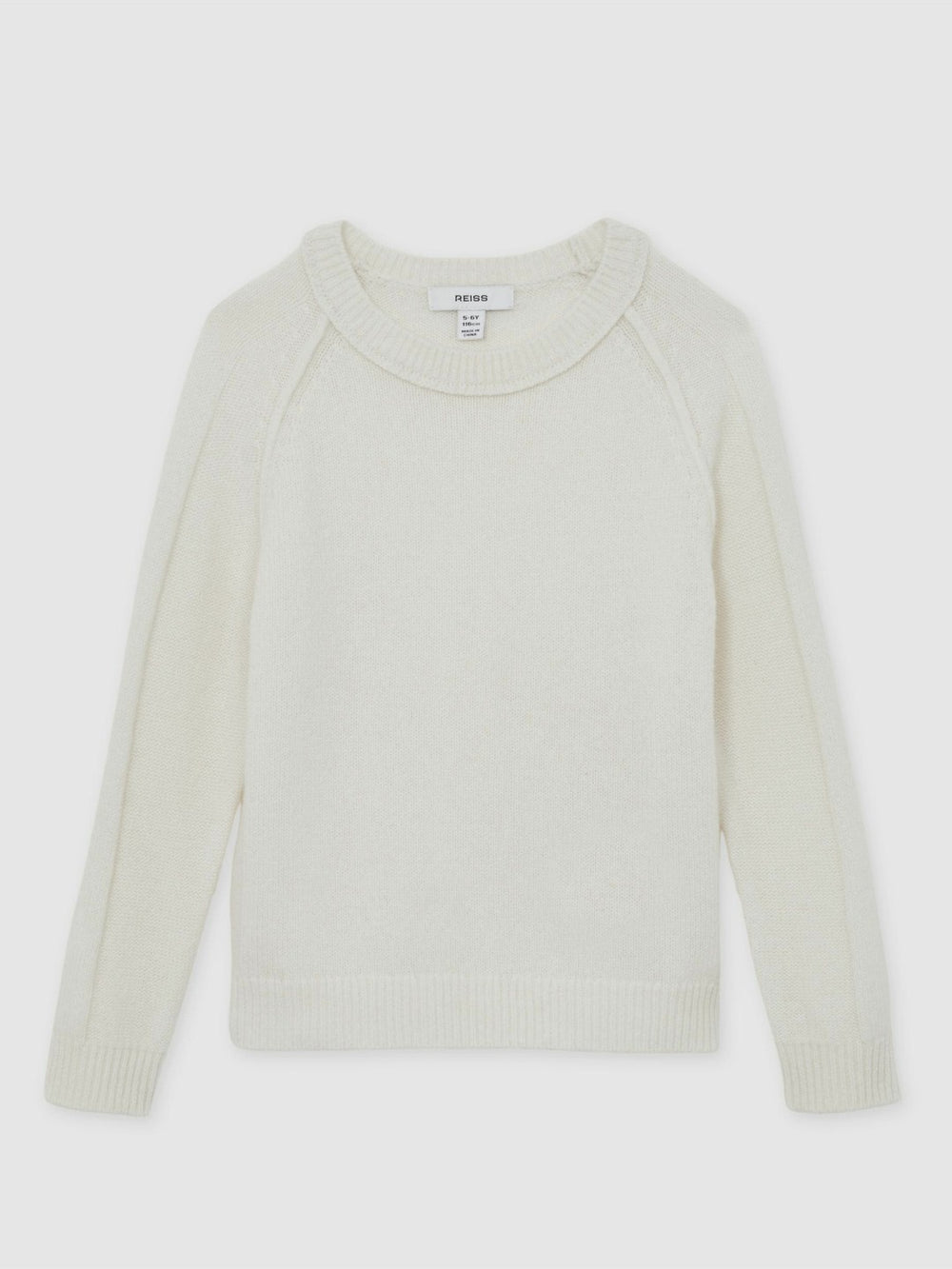 9-13 yrs Wool-Cashmere Reverse-Seam Jumper Off White | Children & Baby