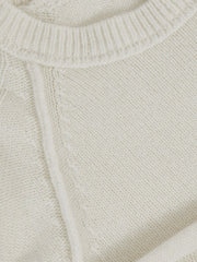 9-13 yrs Wool-Cashmere Reverse-Seam Jumper Off White | Children & Baby