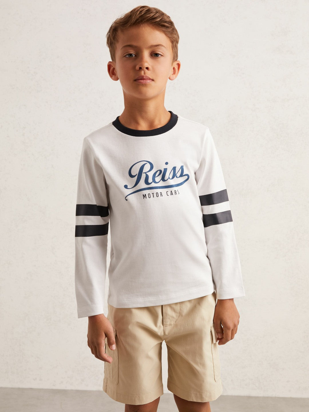 3-9 yrs Cotton Motor Cars Logo T-Shirt White/Blue | Children & Baby