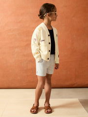 13-14 yrs SmileyWorld Embroidery Cardigan Unisex Fit Off White | Children & Baby