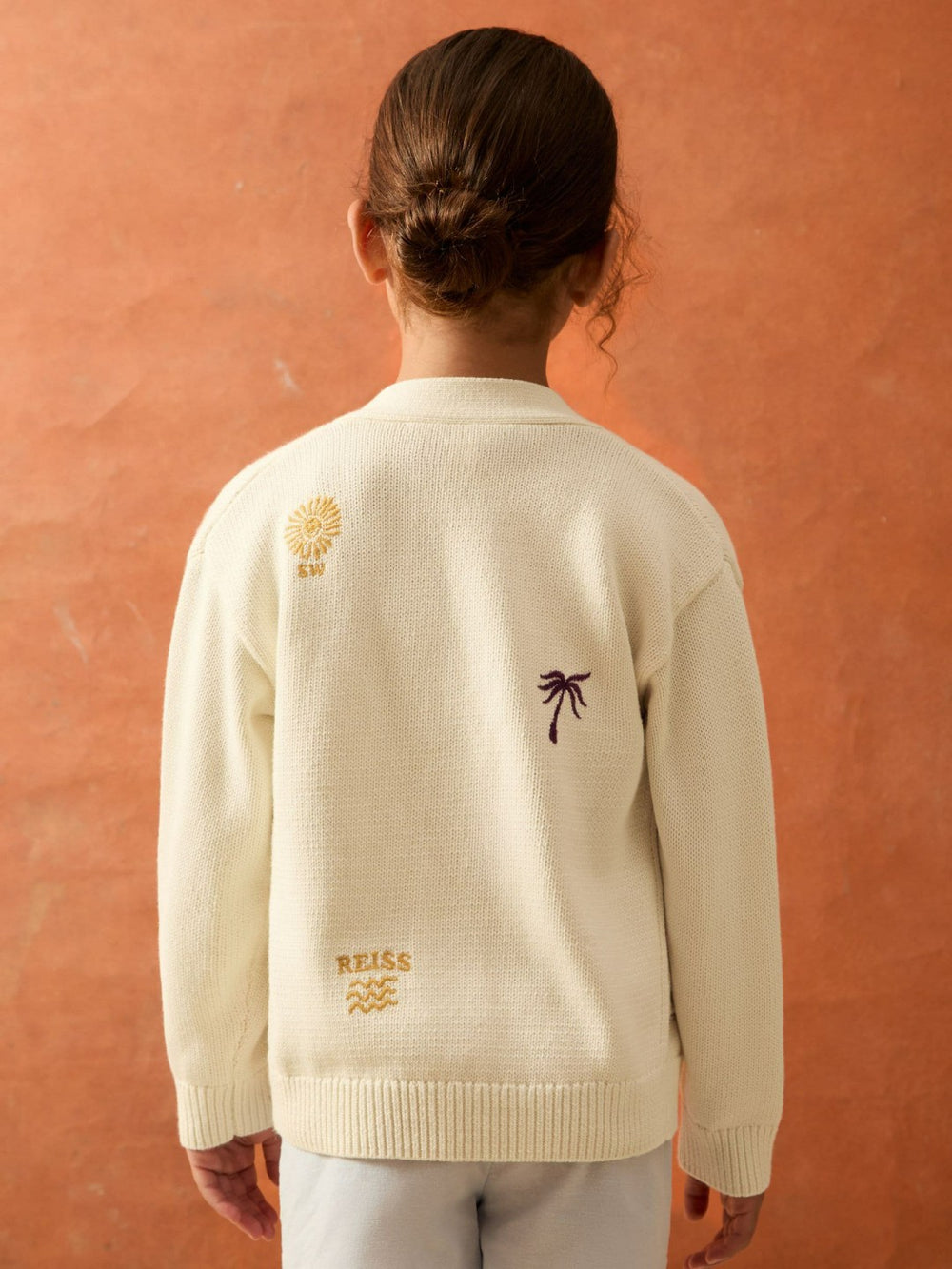 13-14 yrs SmileyWorld Embroidery Cardigan Unisex Fit Off White | Children & Baby
