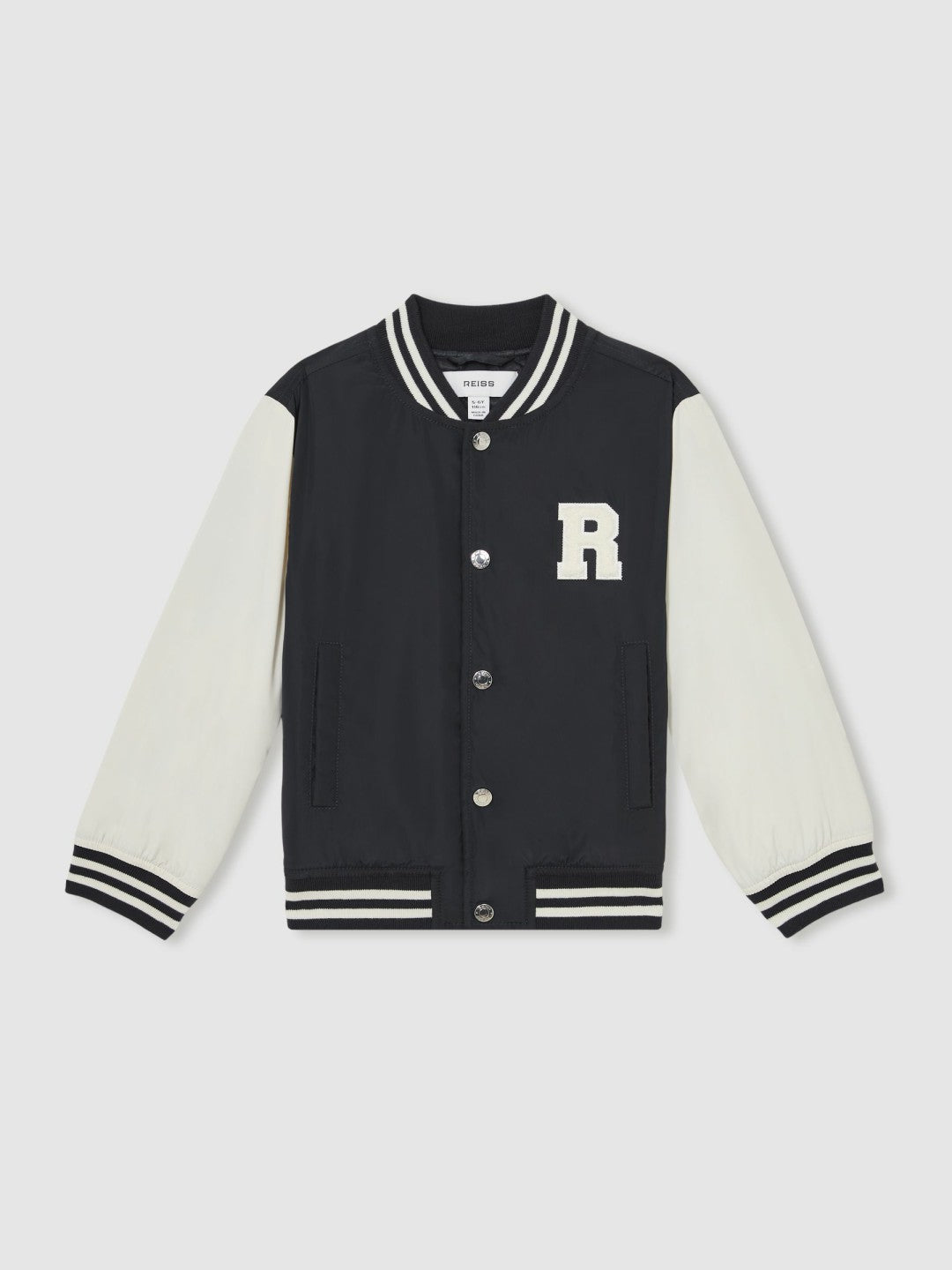 3-9 yrs Colour-Block Varsity Bomber Jacket Navy/ Off White | Children & Baby