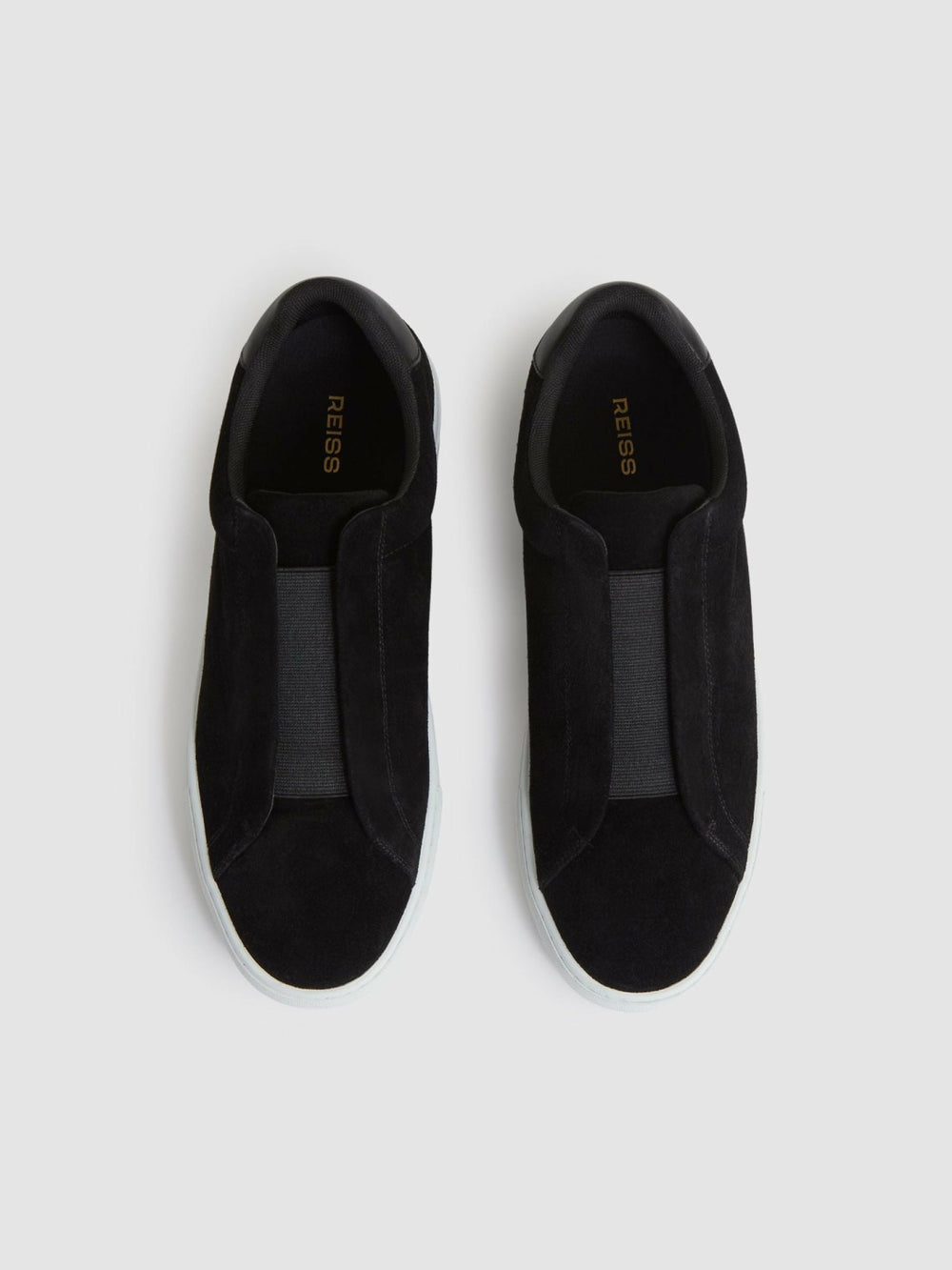 Suede Slip-On Elasticated Trainers Black | Men