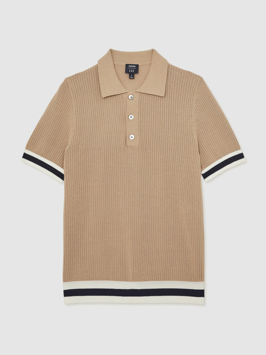 | Ché Cotton Knit Polo Shirt Camel Brown | Men