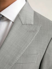 Slim-Fit Wool Single Breasted Suit Blazer Mid Grey | Men